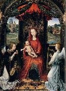 Hans Memling Madonna Enthroned with Child and Two Angels oil on canvas